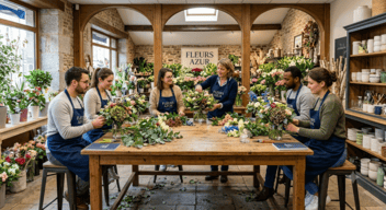 Atelier de cours d'art floral chez Fleurs Azur à Outreau